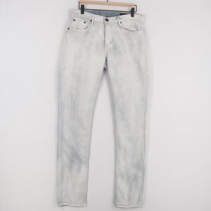 Thvm Jeans Mens 32 Light Blue Acid Wash Tapered Leg Button Fly Cotton Denim USA